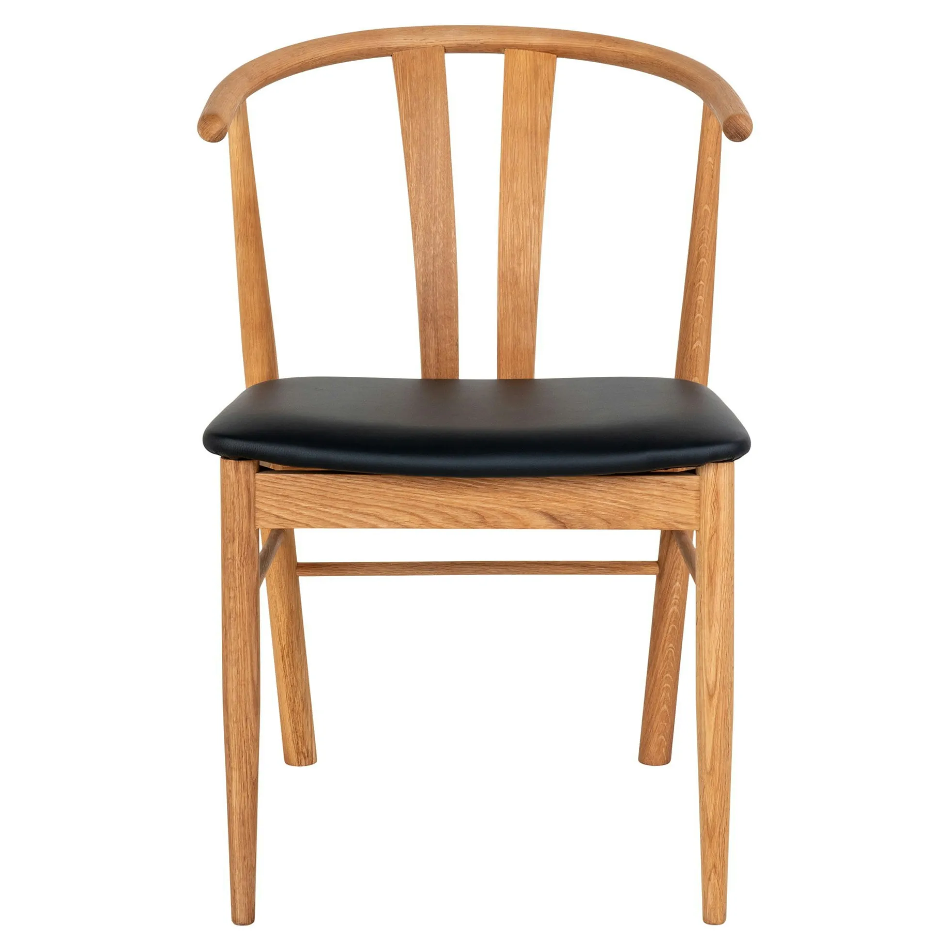 Chaise de salle à manger design en bois de chêne avec assise noire (lot de 2) BERLIN