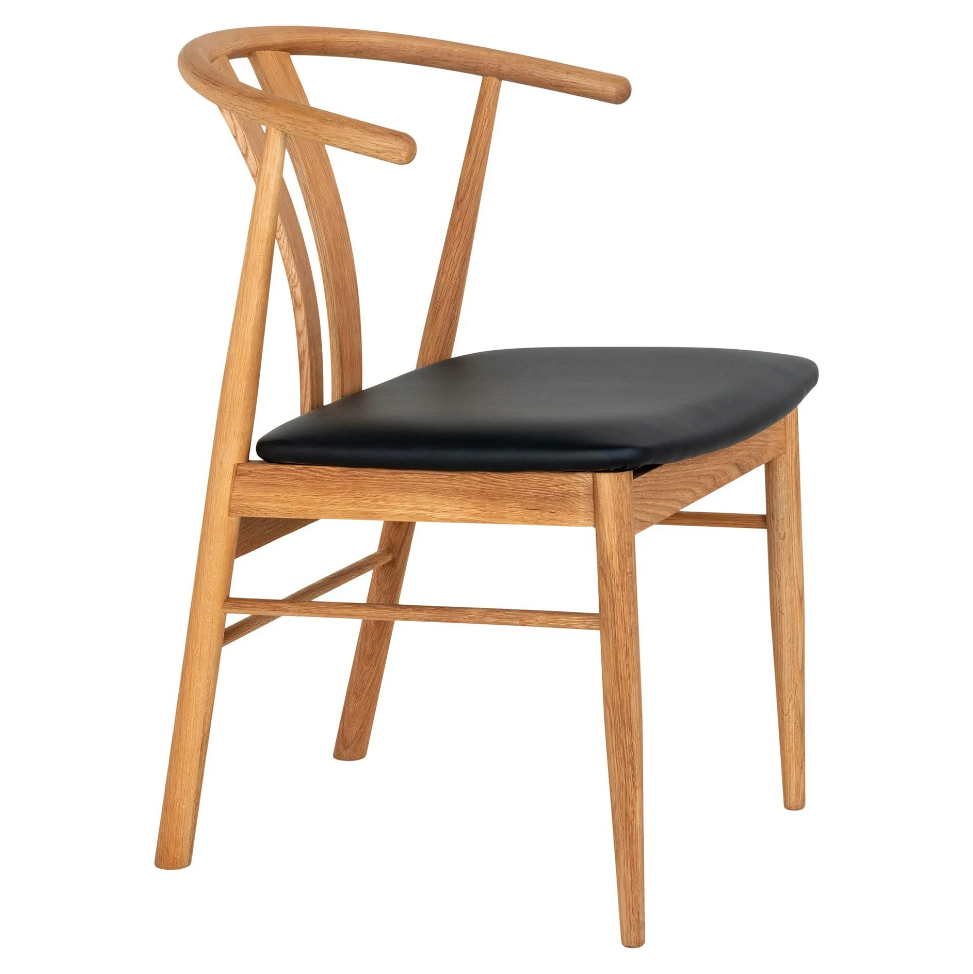Chaise de salle à manger design en bois de chêne avec assise noire (lot de 2) BERLIN