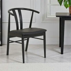 Chaise de salle à manger design noire en bois de hêtre (lot de 2) BERLIN