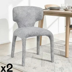 Chaise de salle à manger design grise (lot de 2) TULSA