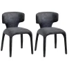 Chaise de salle à manger design gris foncé (lot de 2) TULSA