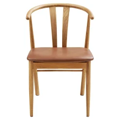 Chaise de salle à manger design en bois de chêne avec assise brune (lot de 2) BERLIN