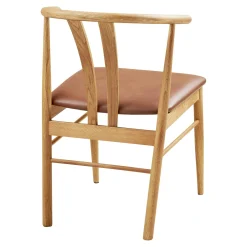 Chaise de salle à manger design en bois de chêne avec assise brune (lot de 2) BERLIN