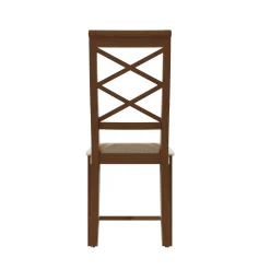 Chaise de salle à manger en bois de chêne et tissu, dossier croisé (lot de 2) CRUZ