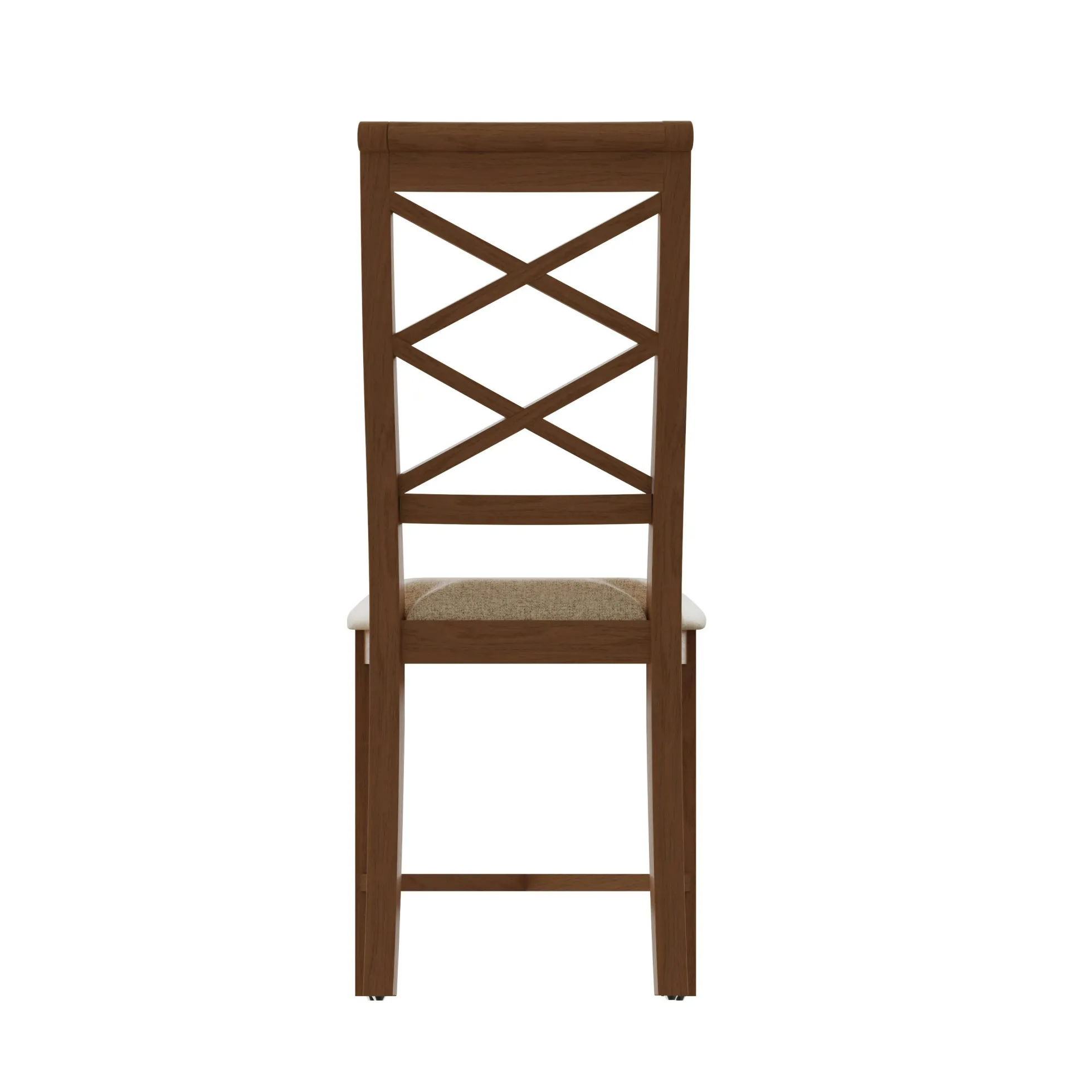 Chaise de salle à manger en bois de chêne et tissu, dossier croisé (lot de 2) CRUZ