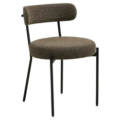 Chaise de salle à manger en bouclette marron (lot de 2) BERLIN