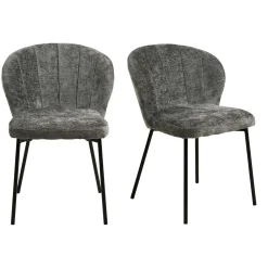 Chaise de salle à manger en tissu gris (lot de 2) ROSARIO