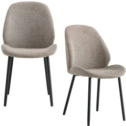 Chaise de salle à manger en tissu gris (lot de 2) BERLIN