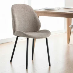 Chaise de salle à manger en tissu gris (lot de 2) BERLIN