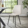 Chaise de salle à manger en tissu côtelé crème (lot de 2) TAJ
