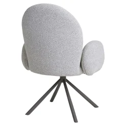 Chaise de salle à manger en tissu bouclette beige forme ronde (lot de 2) BERLIN