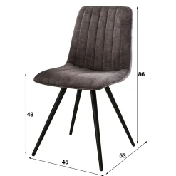 Chaise de salle à manger en velours bleu JAVA (lot de 2)