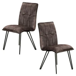 Chaise de salle à manger gris anthracite avec pieds épingle (lot de 2) MALMOE