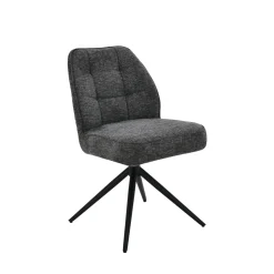 Chaise de salle à manger gris chiné pivotante (x2) LUGANO