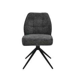 Chaise de salle à manger gris chiné pivotante (x2) LUGANO