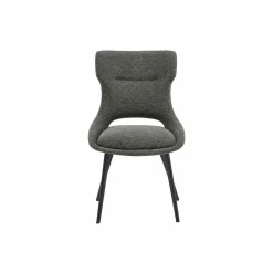 Chaise de salle à manger grise en tissu (lot de 2) LUGANO