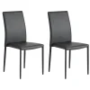 Chaise de salle à manger grise moderne (lot de 2) LORA