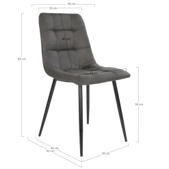 Chaise de salle à manger grise motif damier (lot de 2) TARAZ