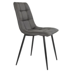 Chaise de salle à manger grise motif damier (lot de 2) TARAZ