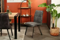 Chaise de salle à manger gris sombre avec pieds épingle (lot de 2) MALMOE