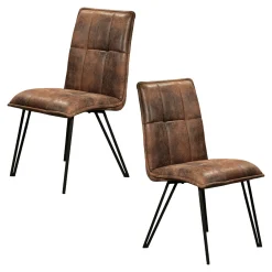 Chaise de salle à manger havane avec pieds épingle (lot de 2) MALMOE