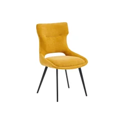 Chaise de salle à manger jaune en tissu (lot de 2) LUGANO