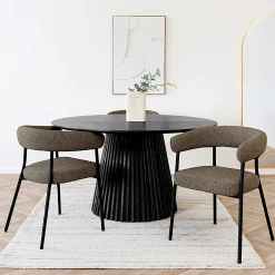 Chaise de salle à manger marron avec dossier bandeau (lot de 2) BERLIN