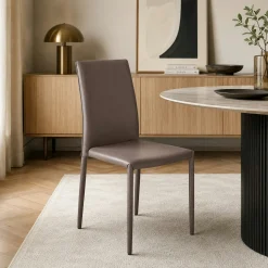 Chaise de salle à manger marron moderne (lot de 2) LORA