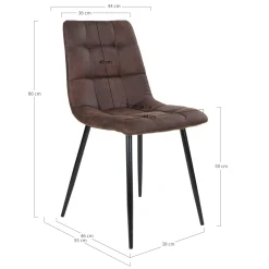 Chaise de salle à manger marron motif damier (lot de 2) TARAZ