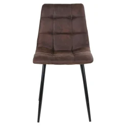 Chaise de salle à manger marron motif damier (lot de 2) TARAZ