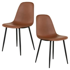 Chaise de salle à manger marron clair style vintage (lot de 2) BERLIN