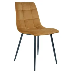 Chaise de salle à manger moutarde motif damier (lot de 2) TARAZ