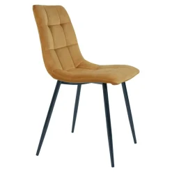 Chaise de salle à manger moutarde motif damier (lot de 2) TARAZ