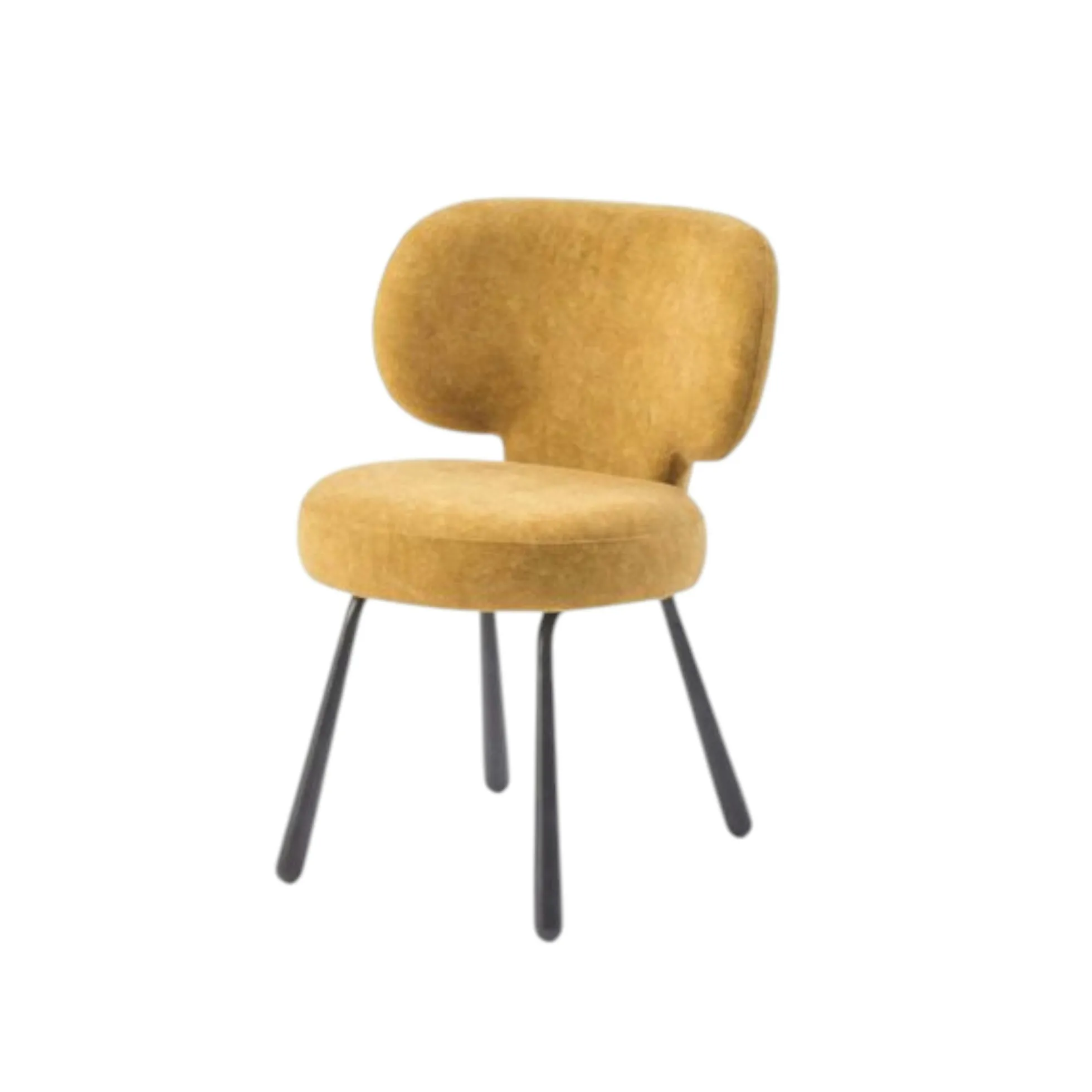 Chaise de salle à manger moutarde, assise ronde (lot de 2) LIGURIE