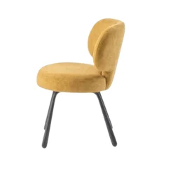 Chaise de salle à manger moutarde, assise ronde (lot de 2) LIGURIE