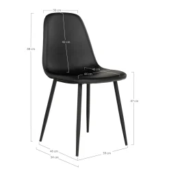 Chaise de salle à manger noire (lot de 2) BERLIN