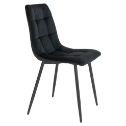 Chaise de salle à manger noire motif damier (lot de 2) TARAZ