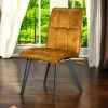 Chaise de salle à manger ocre avec pieds épingle (lot de 2) MALMOE