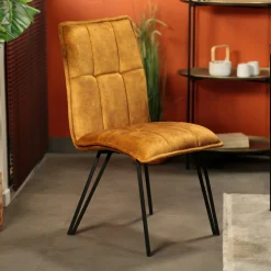Chaise de salle à manger ocre avec pieds épingle (lot de 2) MALMOE