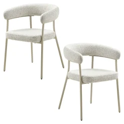 Chaise de salle à manger sable avec pieds gris (lot de 2) MONTREUX