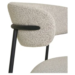 Chaise de salle à manger sable en bouclette avec dossier arrondi (lot de 2) MONTREUX