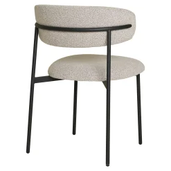 Chaise de salle à manger sable en bouclette avec dossier arrondi (lot de 2) MONTREUX