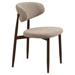 Chaise de salle à manger sable pieds effet bois foncé (lot de 2) AMSTERDAM