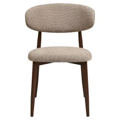 Chaise de salle à manger sable pieds effet bois foncé (lot de 2) AMSTERDAM