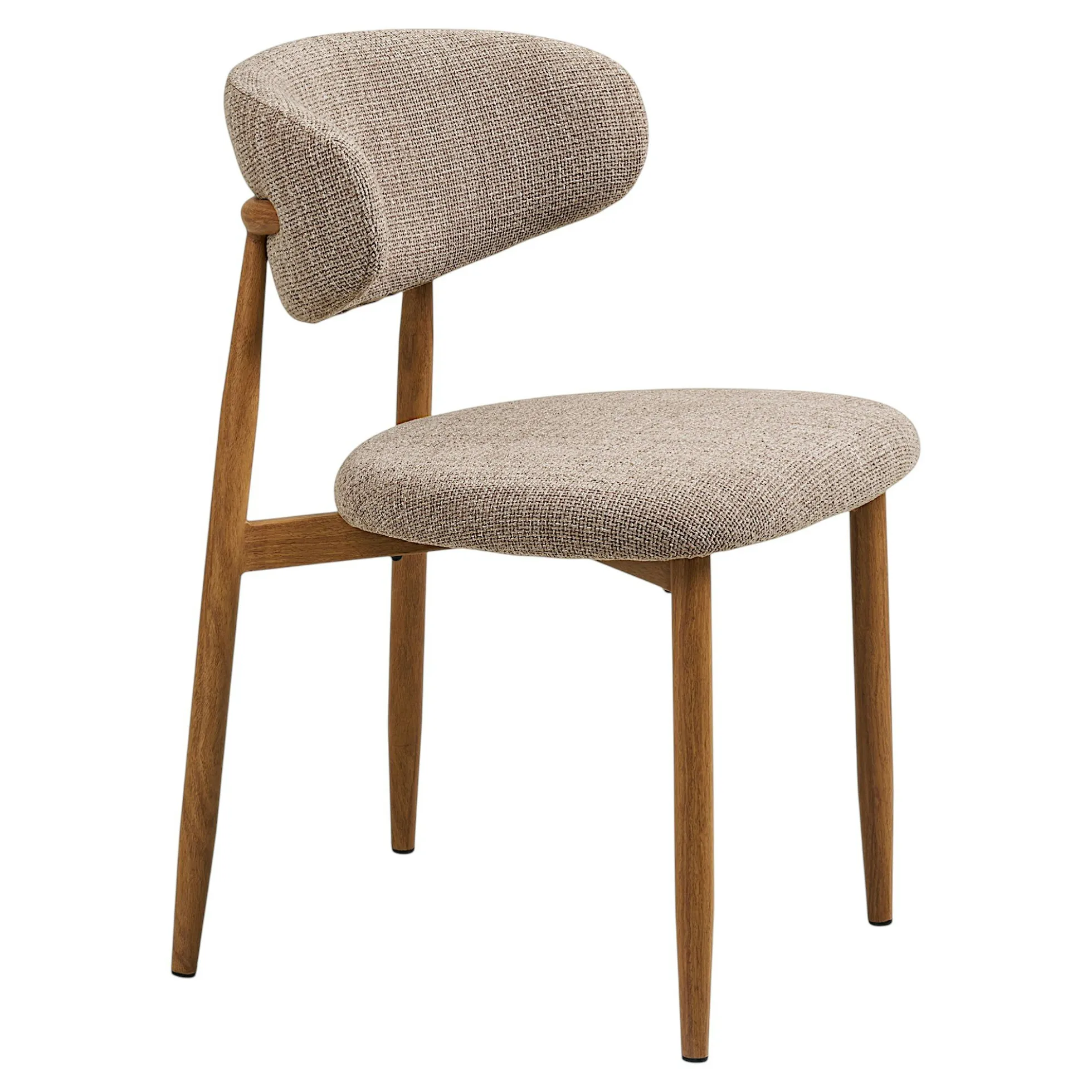 Chaise de salle à manger sable pieds effet bois clair (lot de 2) AMSTERDAM