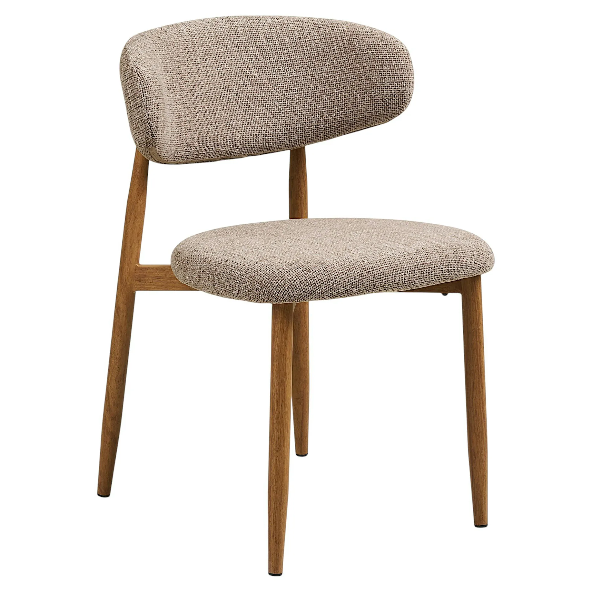 Chaise de salle à manger sable pieds effet bois clair (lot de 2) AMSTERDAM