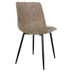 Chaise de salle à manger taupe motif damier (lot de 2) TARAZ
