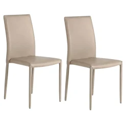 Chaise de salle à manger taupe moderne (lot de 2) LORA