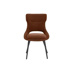 Chaise de salle à manger terracotta en tissu (x2) LUGANO