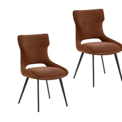 Chaise de salle à manger terracotta en tissu (x2) LUGANO